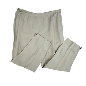Lauren Ralph Lauren Womens Silk Linen Blend Wide Leg Pants Beige Size 16W‎